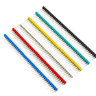 40 coloreados fija la sola fila Pin Header Male Connector Strip recto de 2.54m m para Arduino