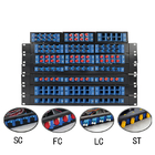 4 8 12 24 puertos 19&quot; pared de la caja de conexiones del conector del ST del SC LC de la fibra FC o soporte de estante óptica